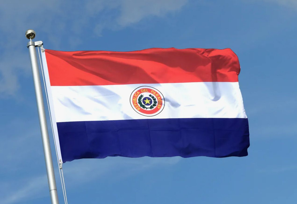 Двусторонний флаг Парагвая 40х60 см на лодку, катер или яхту с люверсами  #1