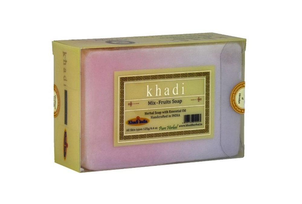 Мыло ручной работы Индия фруктовый микс Кхади Натурал (Mix - Fruits Soap Khadi Natural India), 125 г #1