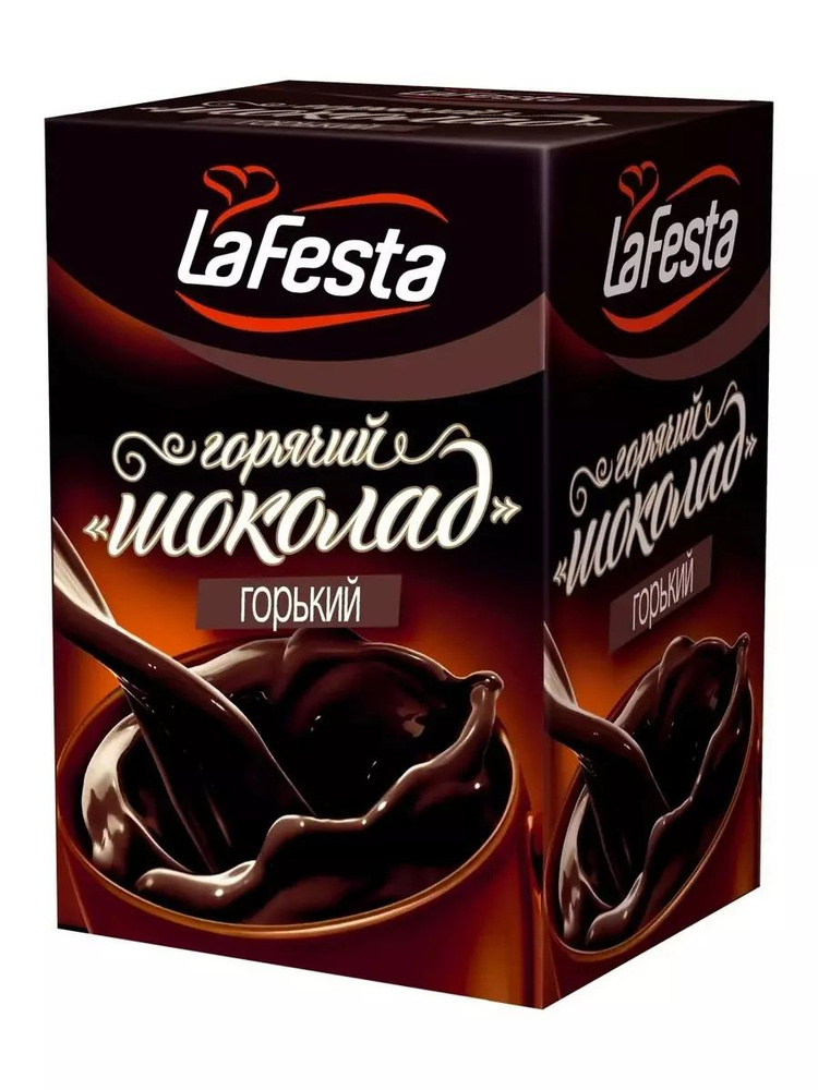 Горячий шоколад ЛА ФЕСТА Горький 10 шт. по 22 гр., La Festa, в пакетиках, 220 г.  #1