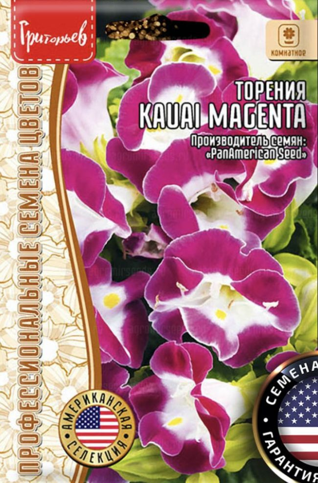 Торения Kauai Magenta, 1 пакет, семена 3 шт, ЧК #1