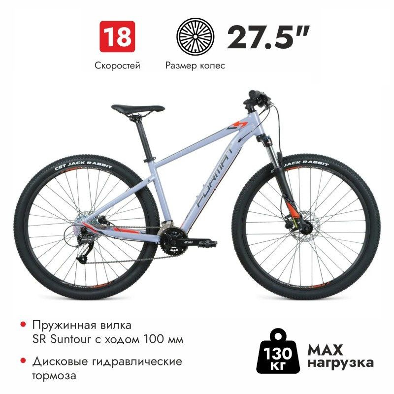 Велосипед 27,5 Format 1413 RBKM1M37E018 27,5", 18 скоростей, рост L, серый матовый  #1