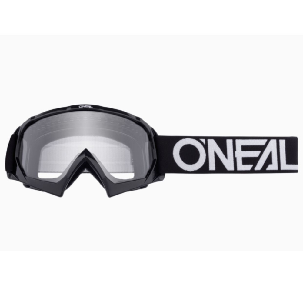 Мотоочки O'NEAL B-10 Youth Goggle SOLID Black/White Маска кроссовая детская Черная оправа Прозрачная #1