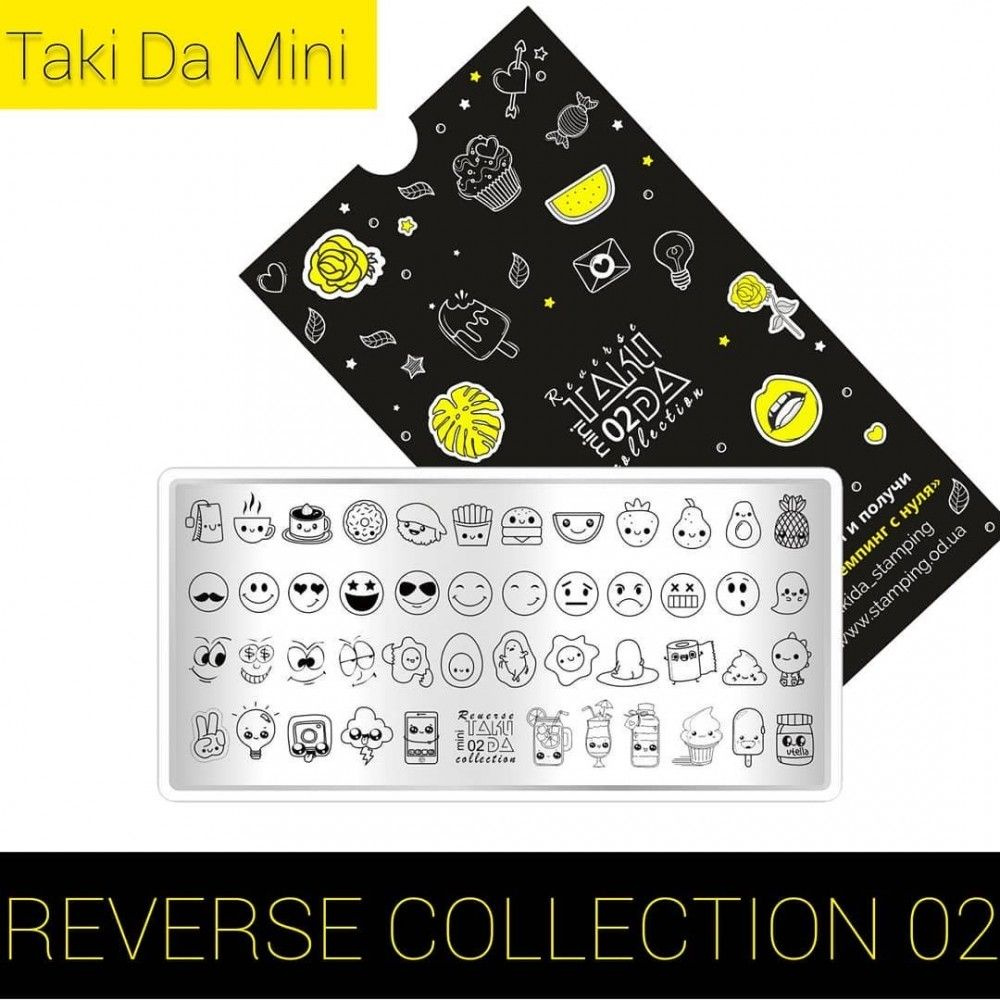 TAKIDA Пластина для стемпинга mini 02, Reverse Collection. #1