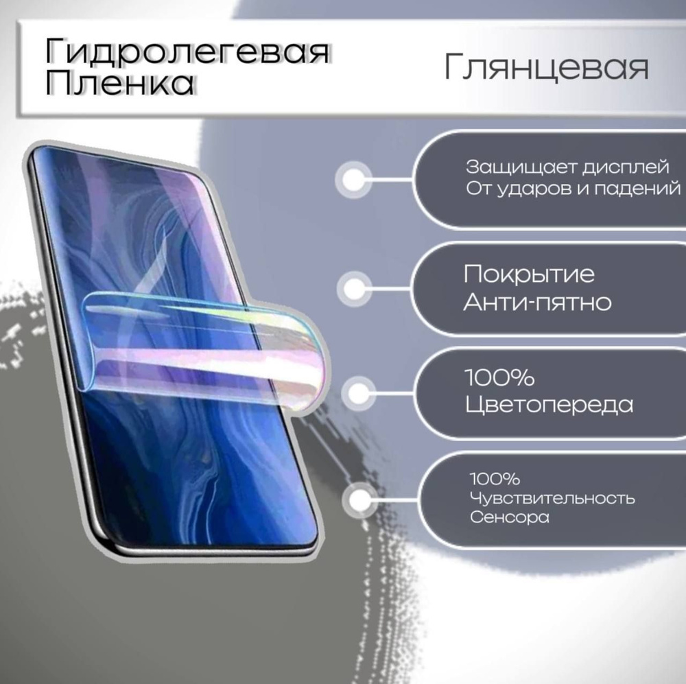 Гидрогелевая защитная пленка для Samsung Galaxy S23 FE, глянцевая  противоударная бронепленка на экран смартфона