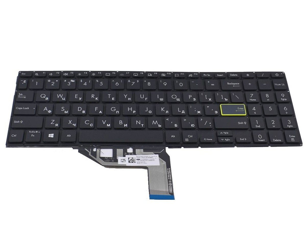 Клавиатура для Asus VivoBook 15 K513EA-BQ758 ноутбука черная с подсветкой  #1