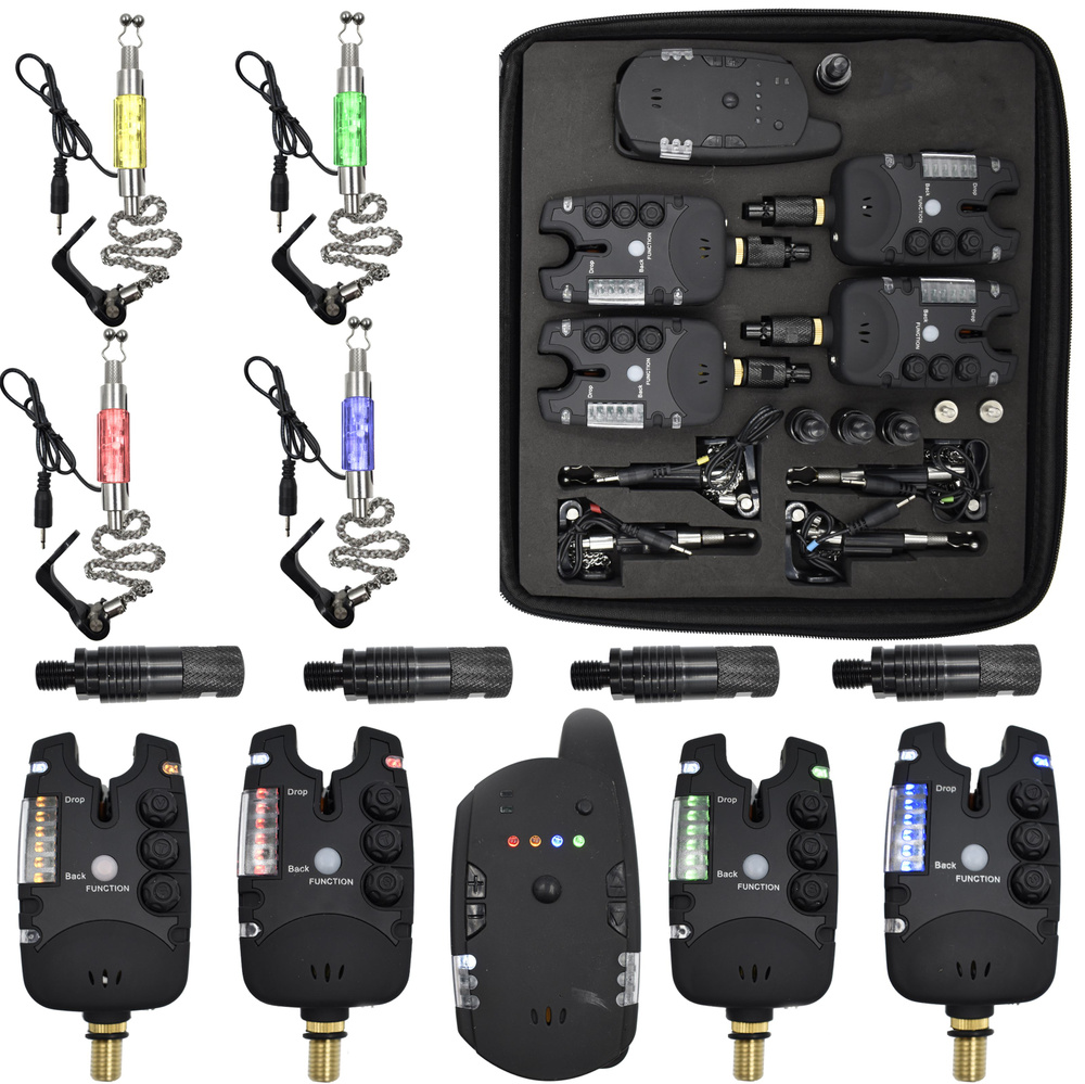 Сигнализатор поклевки электронный HL134 (4+1), с пейджером, для рыбалки, для фидера, со световой и звуковой #1