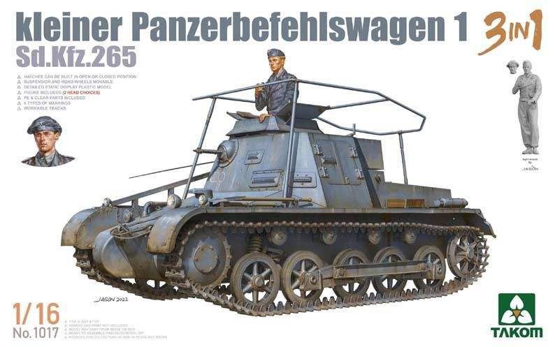 Сборная модель танка TAKOM Sd.Kfz.265 Kleiner Panzerbefehlswagen 1, масштаб 1/16  #1