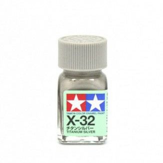 Эмаль X-32 Titanium Silver metallic, enamel paint 10 ml.(Серебристый титан металлик) Tamiya 80032  #1