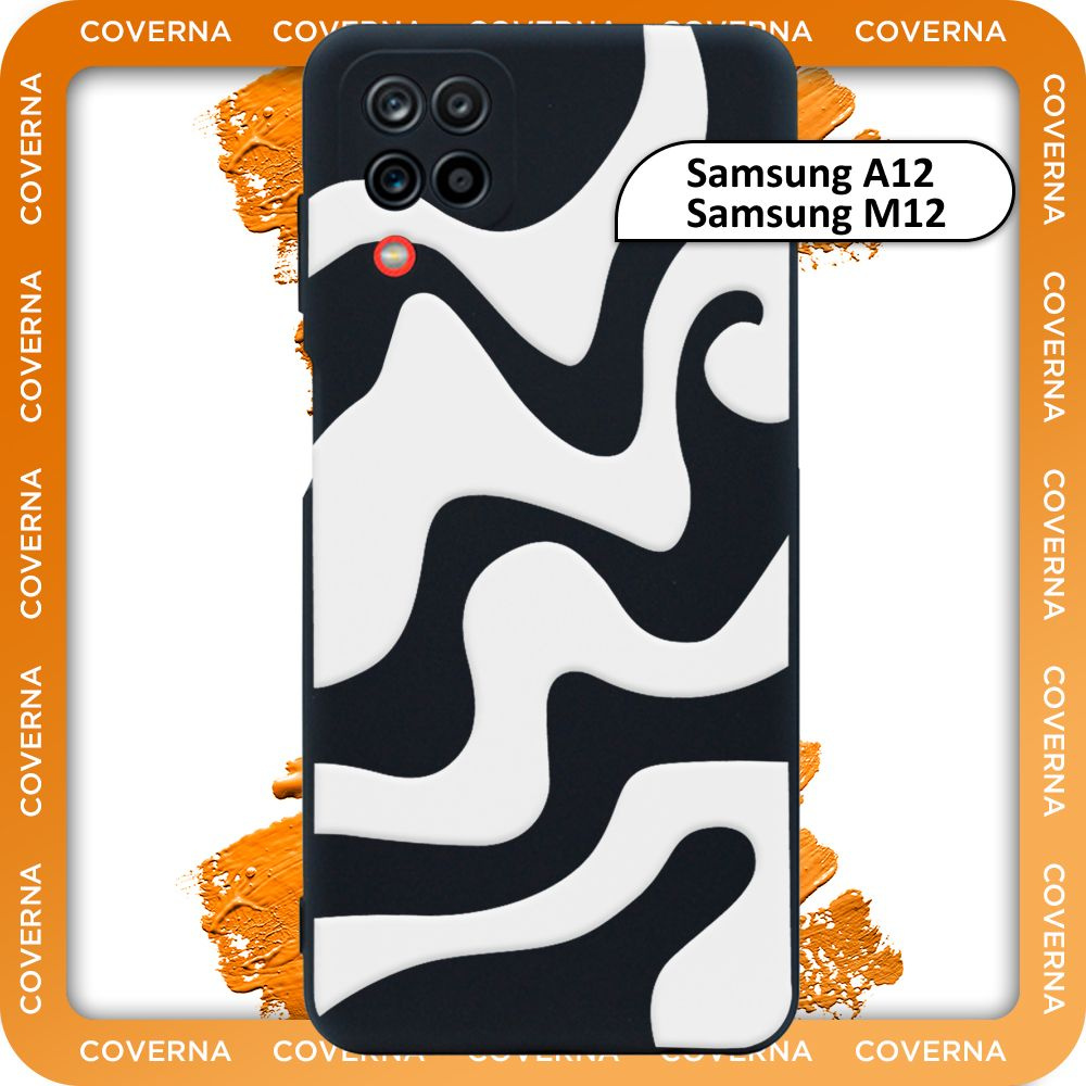 Чехол силиконовый с узором волна на Samsung A12, M12, для Самсунг А12, М12  #1