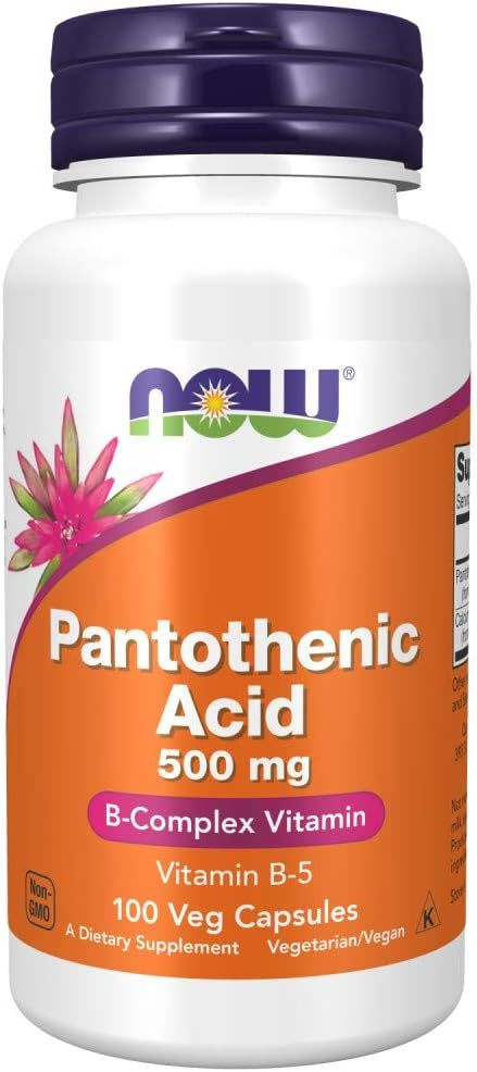 NOW Pantothenic Acid 500 mg 100 вегетарианских капсул, НАУ Витамин B5 пантотеновая кислота  #1