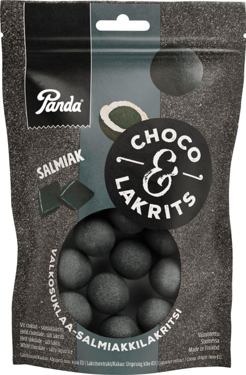 Шоколадные конфеты со вкусом лакрицы Panda Choco & Lakrits Salmiakki 120 гр  #1