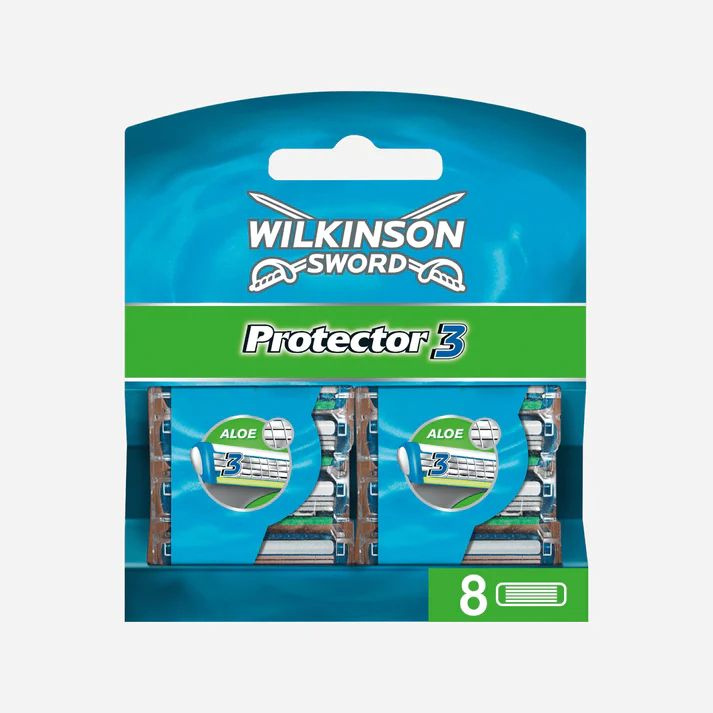 Wilkinson Sword / Schick Protector 3 - Сменные кассеты для мужской бритвы 8 Шт.  #1
