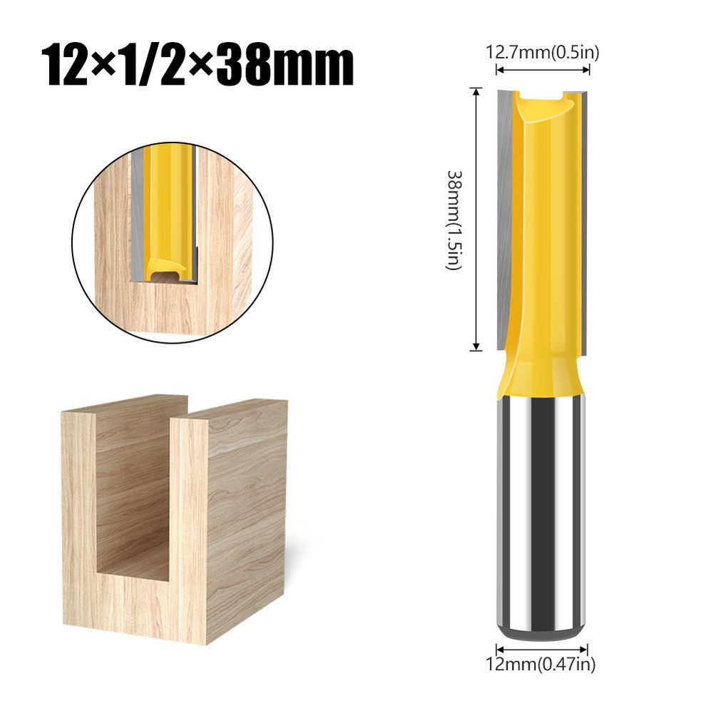 Фреза по дереву пазовая прямая 12.7 x 38 мм,хвостовика 12 мм #1