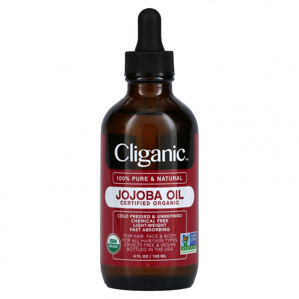 Cliganic, Jojoba oil, 100% чистое и натуральное масло жожоба, 120 мл #1
