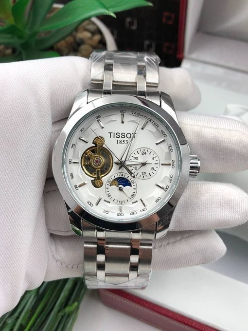 Мужские наручные часы TISSOT с металлическим ремешком в подарочной упаковке  #1