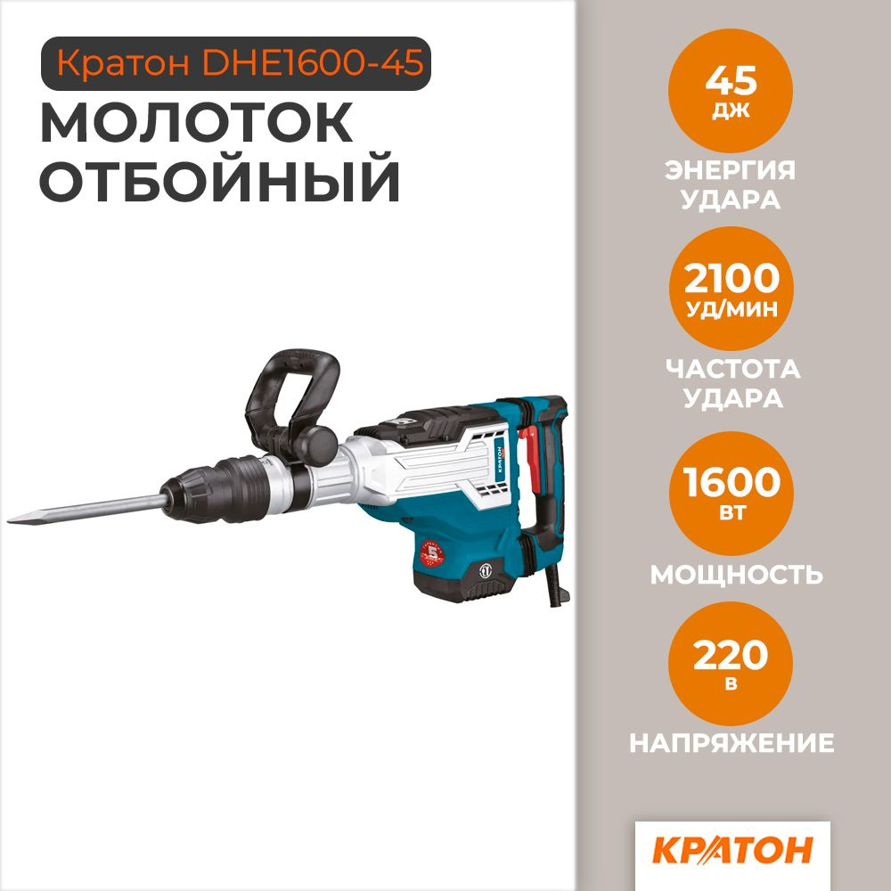 Молоток отбойный КРАТОН DHE1600-45 #1