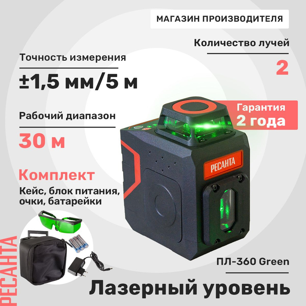 Построитель лазерный ПЛ-360 Green Ресанта #1