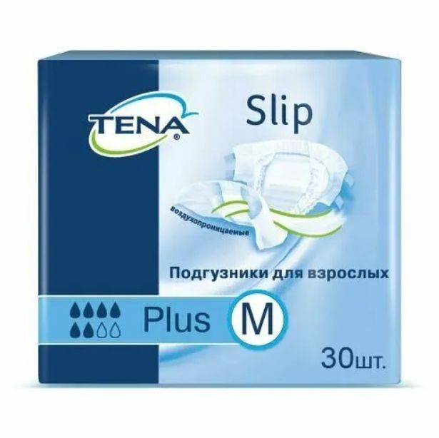 Tena подгузники для взрослых Slip Plus Medium, 30 шт #1