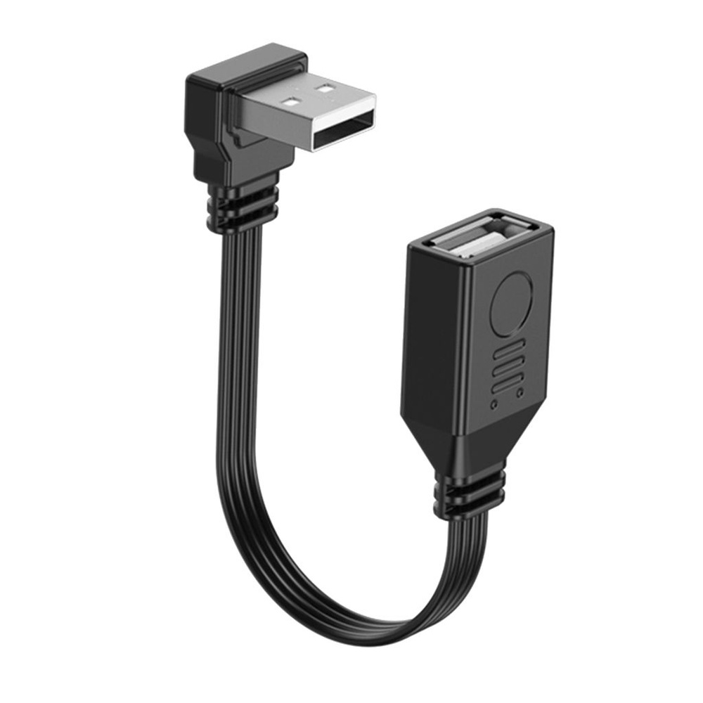 USB 2.0 удлинитель с плоским изогнутым разъемом - 30 см - вверх  #1