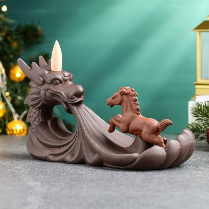 Подставка для благовоний Take it easy "Конь и дракон", 23х9х12 см, с аромаконусами  #1