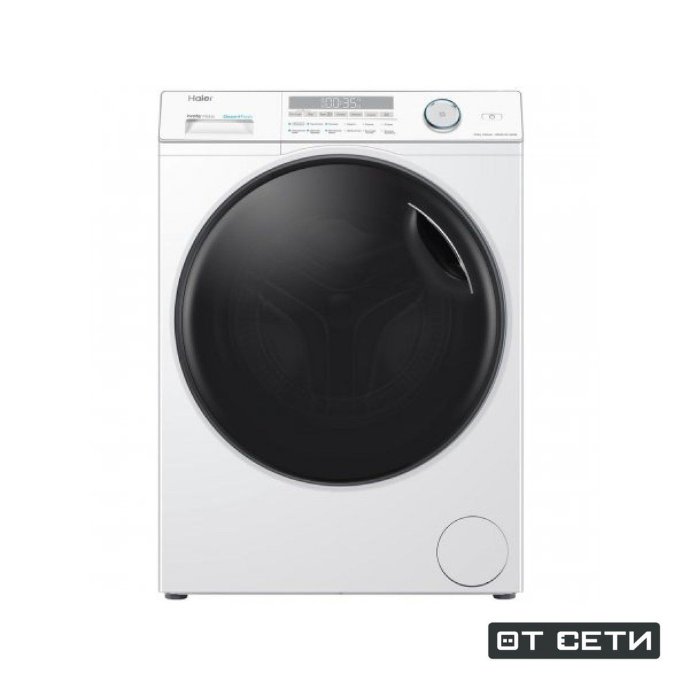 Стиральная машина с сушкой Haier HWD80-BP14959B, 8кг, Узкая, Белая  #1