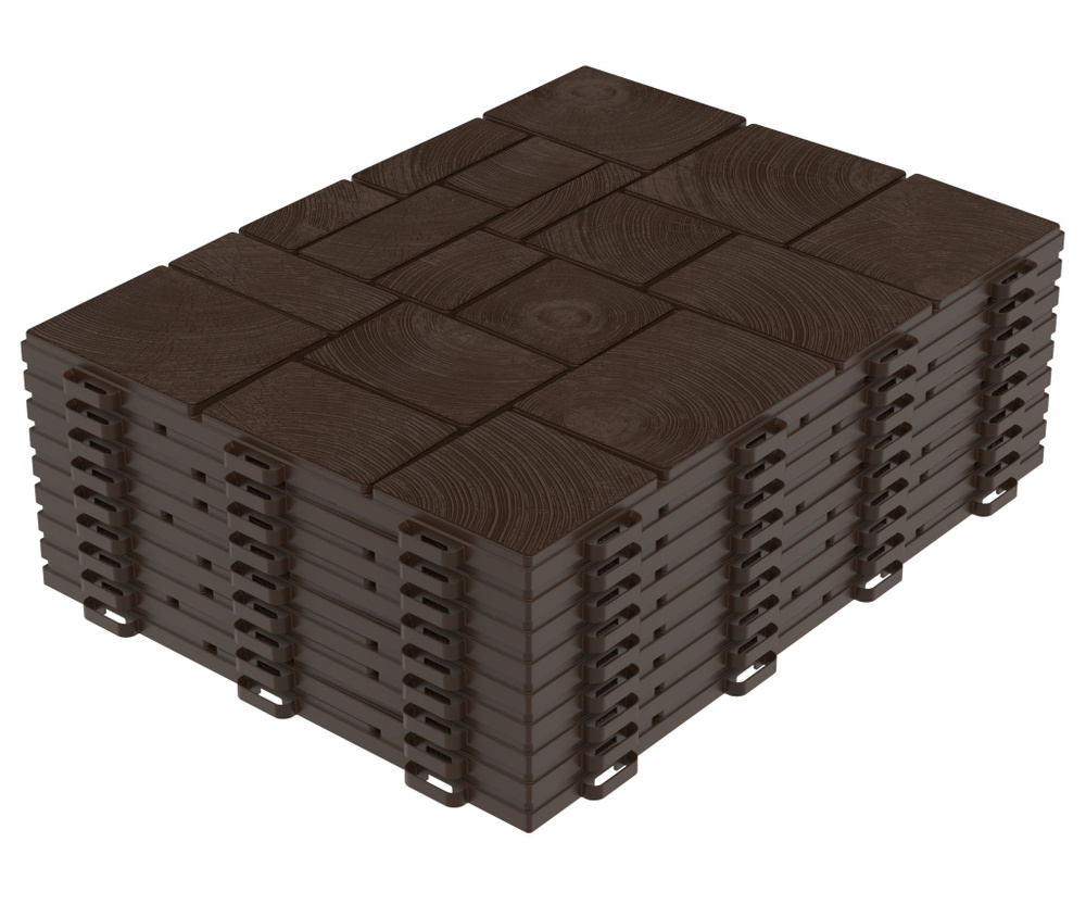 Плитка модульная из полипропилена Брус (садовая) (9шт, 1м2) (шоколад)  #1