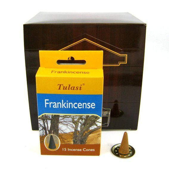 Tulasi Incense CONES FRANKINCENSE, Sarathi (Туласи благовония КОНУСЫ ЛАДАН, Саратхи), уп. 15 конусов. #1