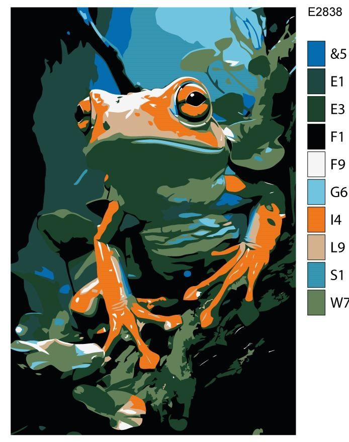 Детская картина по номерам E2838 "Лягушка" 20x30 #1