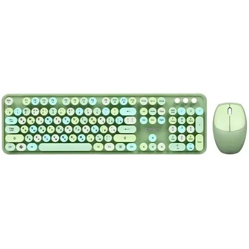 DEXP Комплект мышь + клавиатура беспроводная Black Candy, зеленый  #1