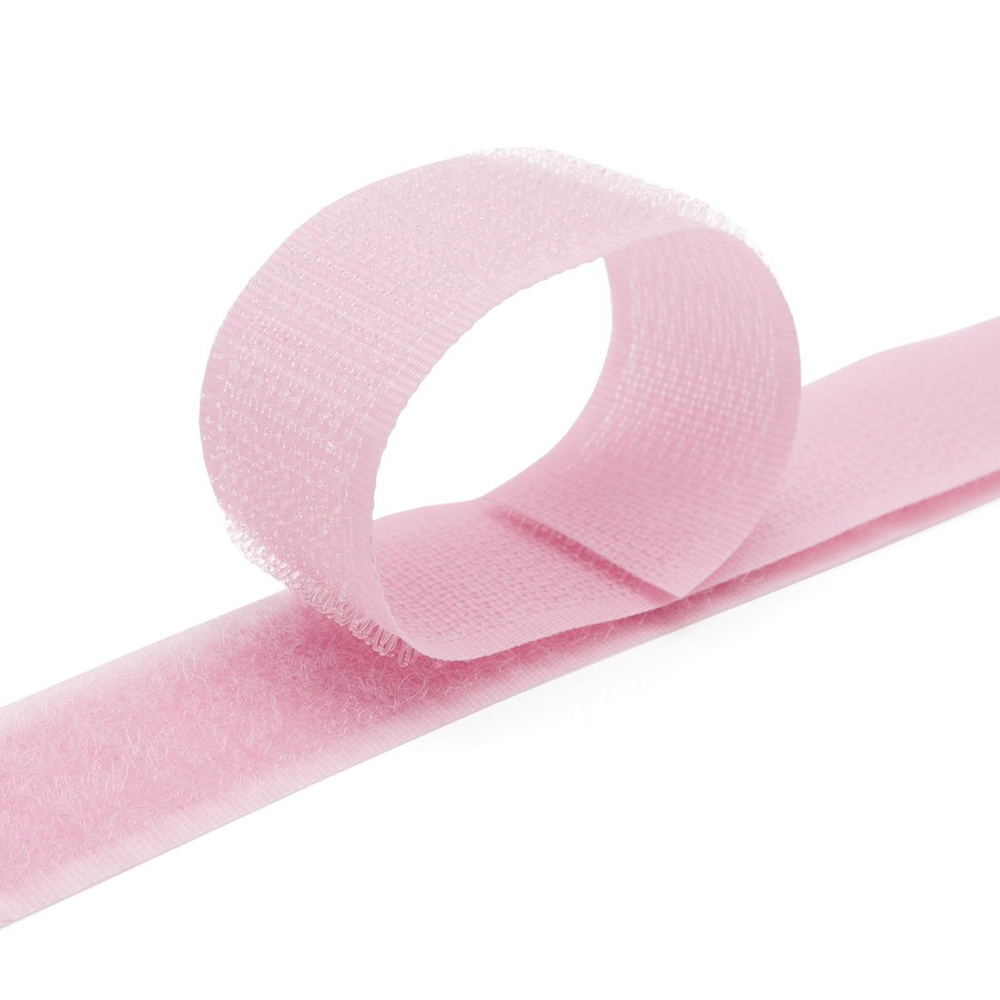 Лента контактная пришивная липучка велкро крючок и петля, 20 мм*25 см, светло-розовый, Hobby&Pro  #1
