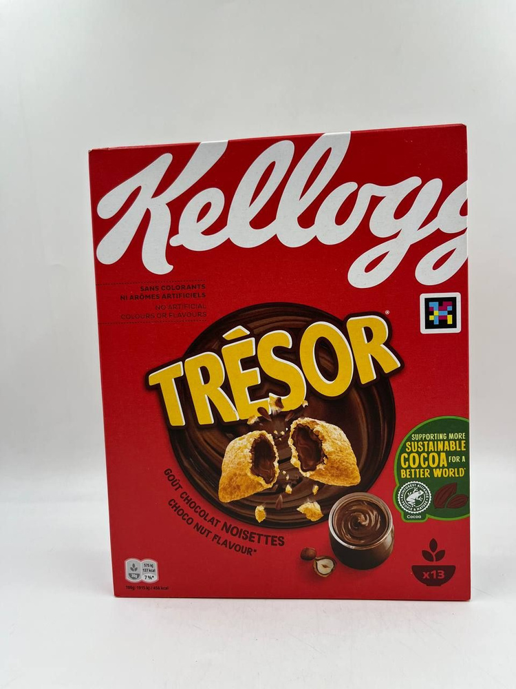 Сухой готовый завтрак Kellogg's Tressor, с шоколадно-ореховой начинкой, 375гр  #1