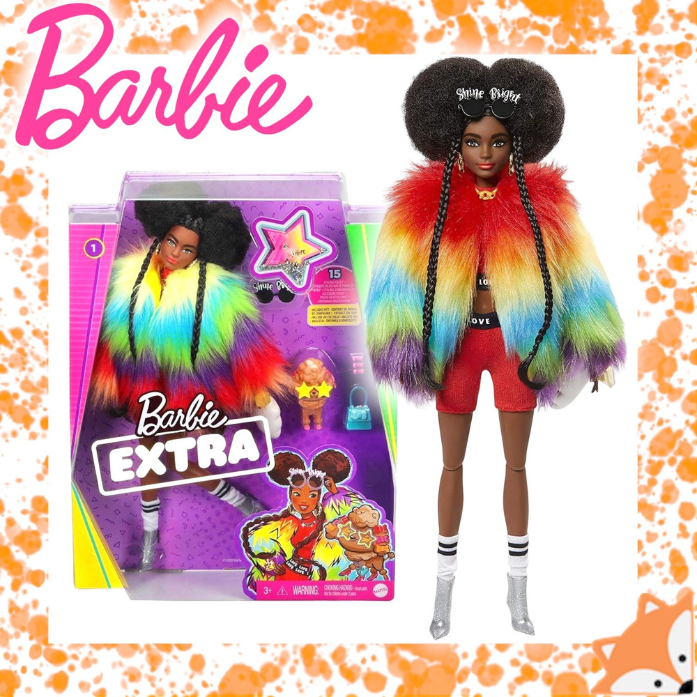 Кукла Barbie Экстра в радужном пальто GVR04 #1