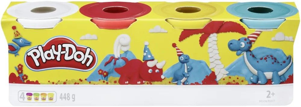 Пластилин в банкках Play-doh/плай до масса для лепки; 4 цветов  #1