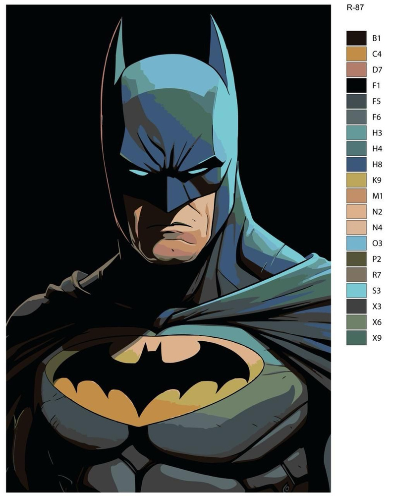 Картина по номерам R-87 "Супергерои. Бэтмен" 50x70 см #1