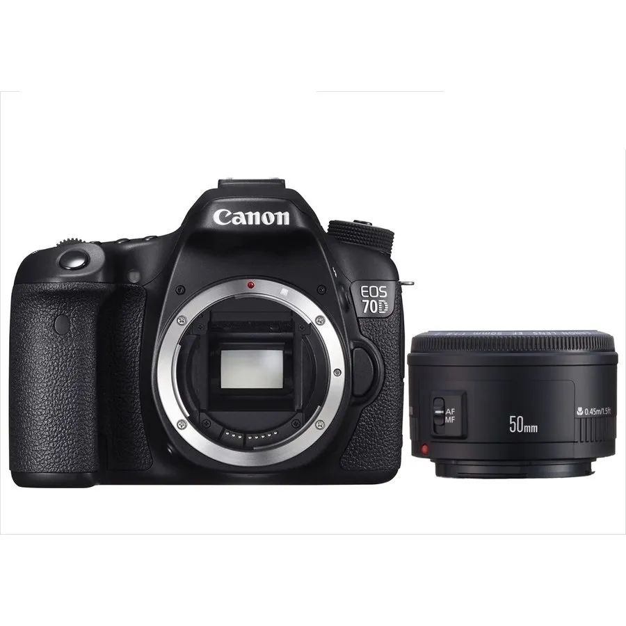 Canon Компактный фотоаппарат фотоаппарат Canon 70D kit 50MM 1.8 II, черный  #1