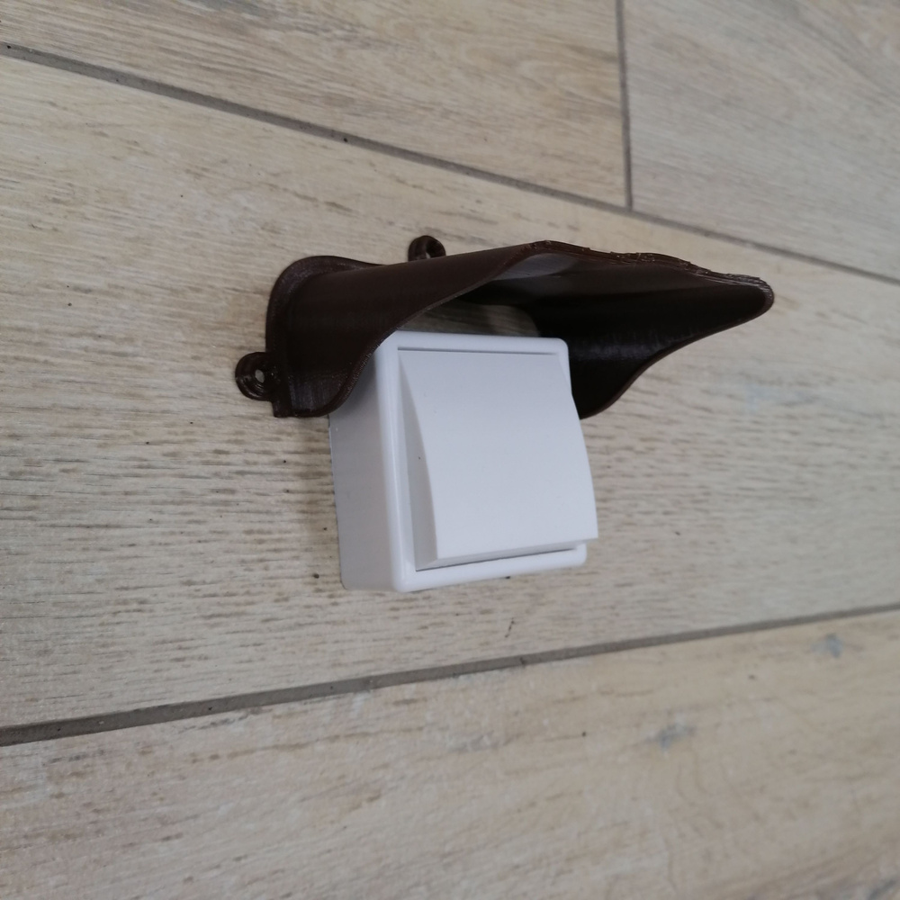 Уличный защитный козырек для розетки, выключателя (3D-печать пластик) (коричневый) защита от дождя, льда, #1