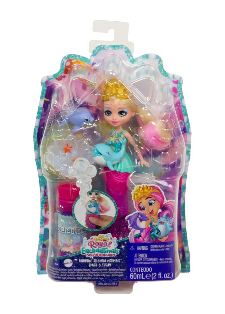 Кукла Mattel Enchantimals Русалочка с волшебными пузырьками HFT24 #1