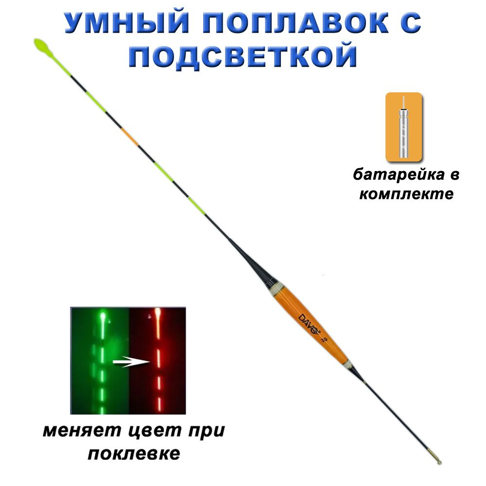 Поплавок светящийся умный с батарейкой, 1 шт 2гр #1