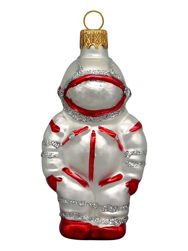 Елочная игрушка КОЛОМЕЕВ Космонавт красный 11см #1