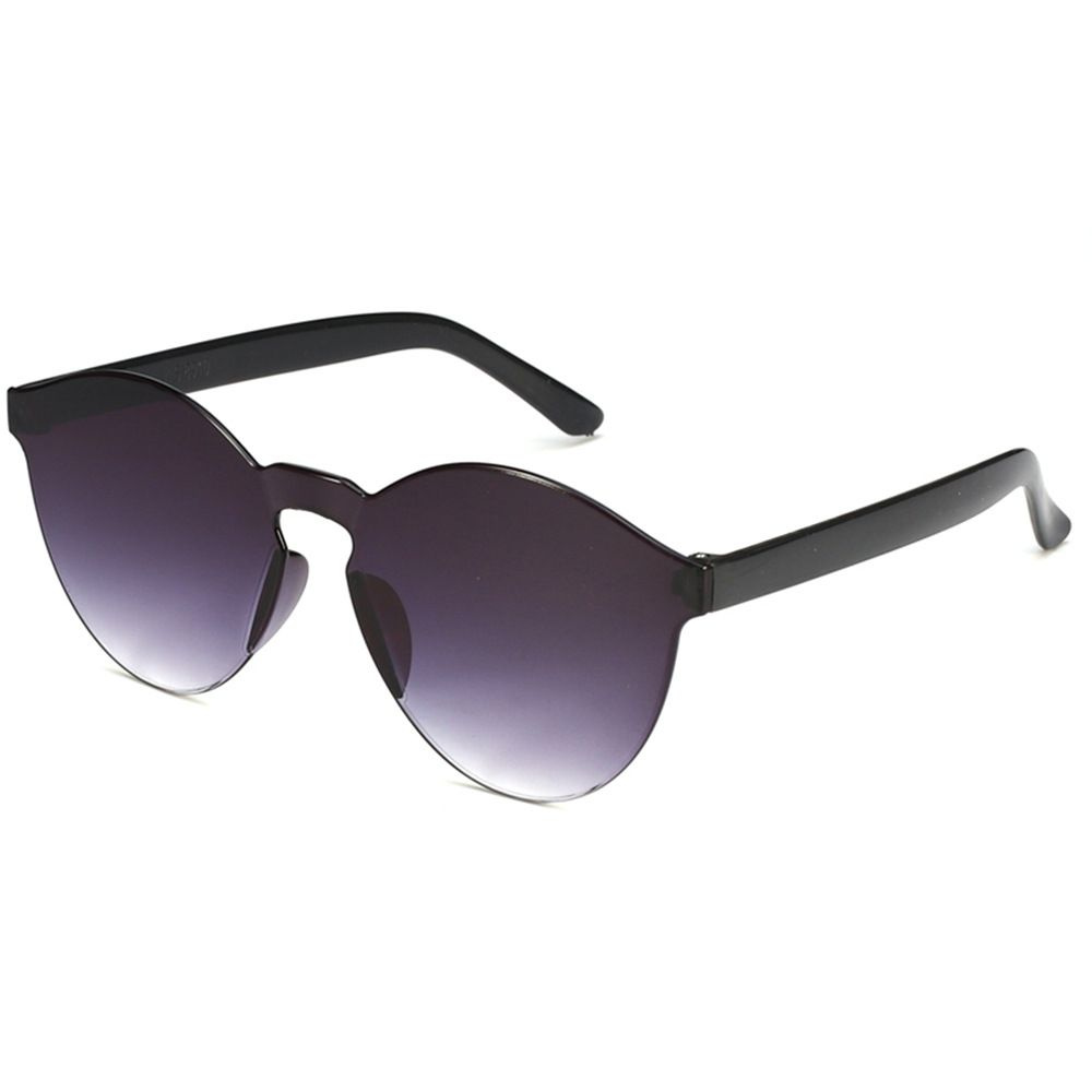 Солнцезащитные, солнечные очки круглые унисекс прозрачные черные  #1