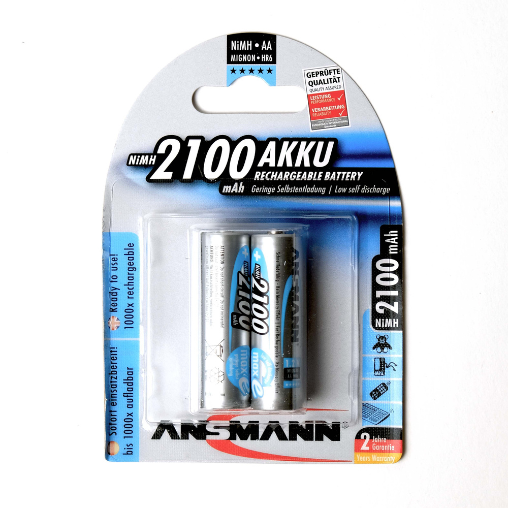 ANSMANN Аккумуляторная батарейка AA, 1,2 В, 2100 мАч, 2 шт #1