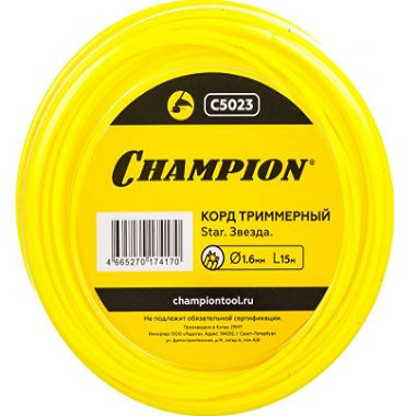 Корд триммерный CHAMPION Star 1.6мм* 15м (звезда) #1