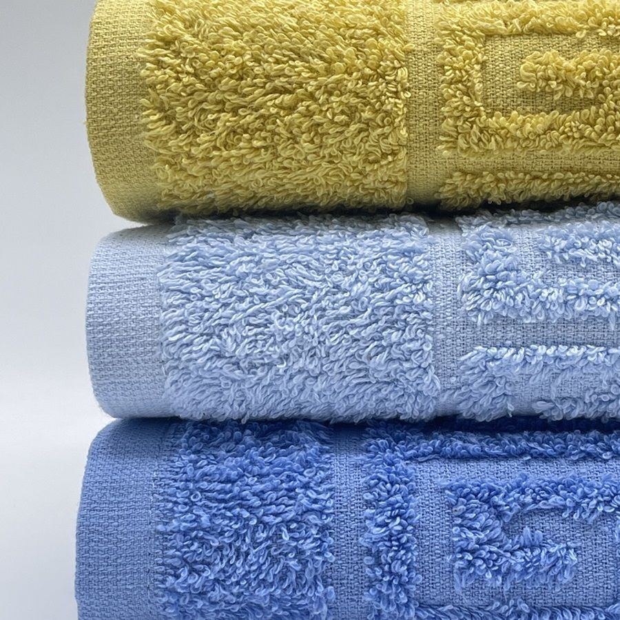 Набор полотенец для рук TM TEXTILE 40x70, голубой, синий, горчичный, 3шт., плотность 430  #1