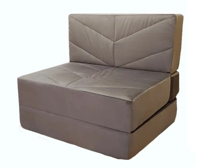 Бескаркасное кресло кровать, Куба Велюр коричневый, 80х90х80 см, со съемным чехлом  #1