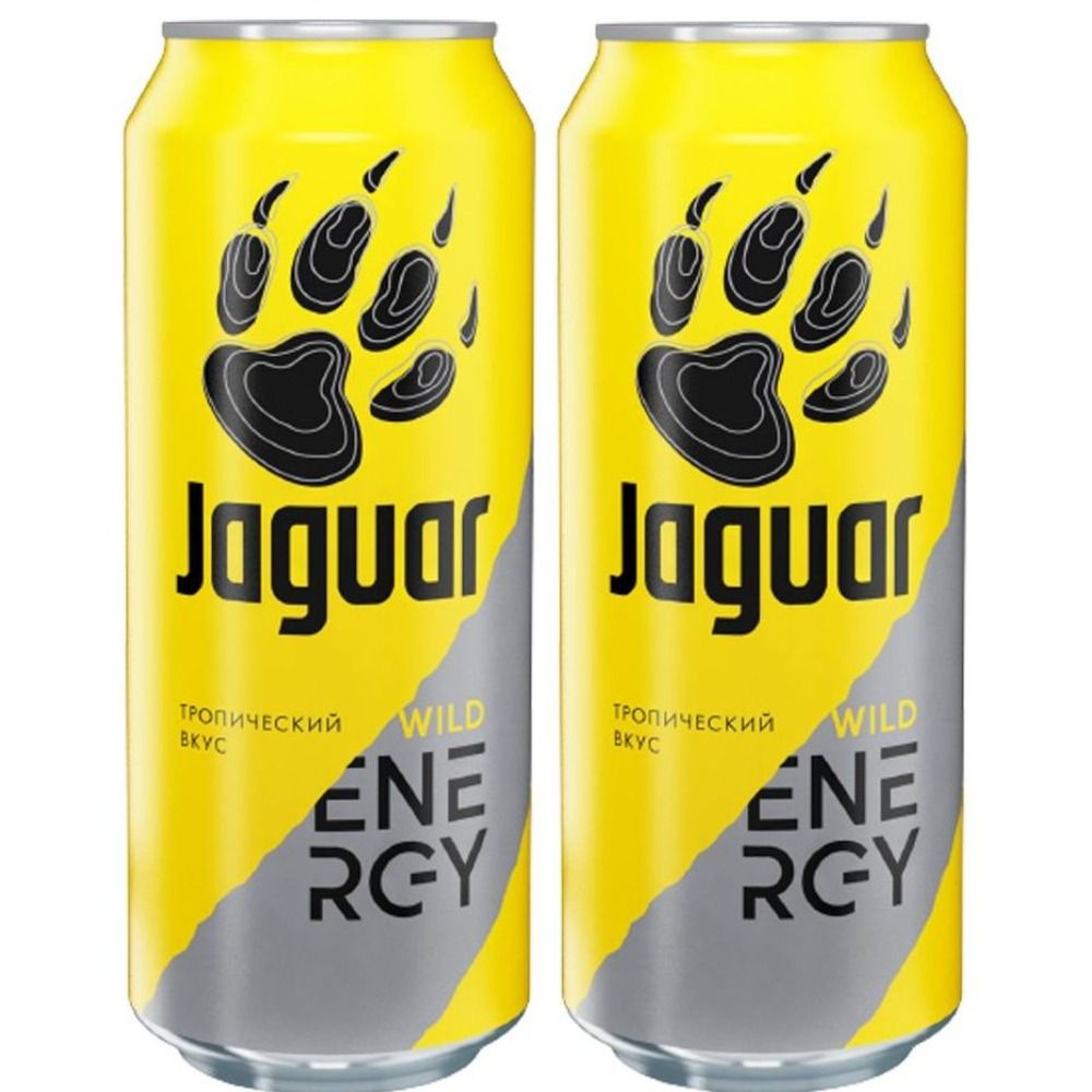 Напиток безалкогольный тонизирующий газированный " Jaguar Wild energy*тропический вкус 0,45л ж/б*2шт #1