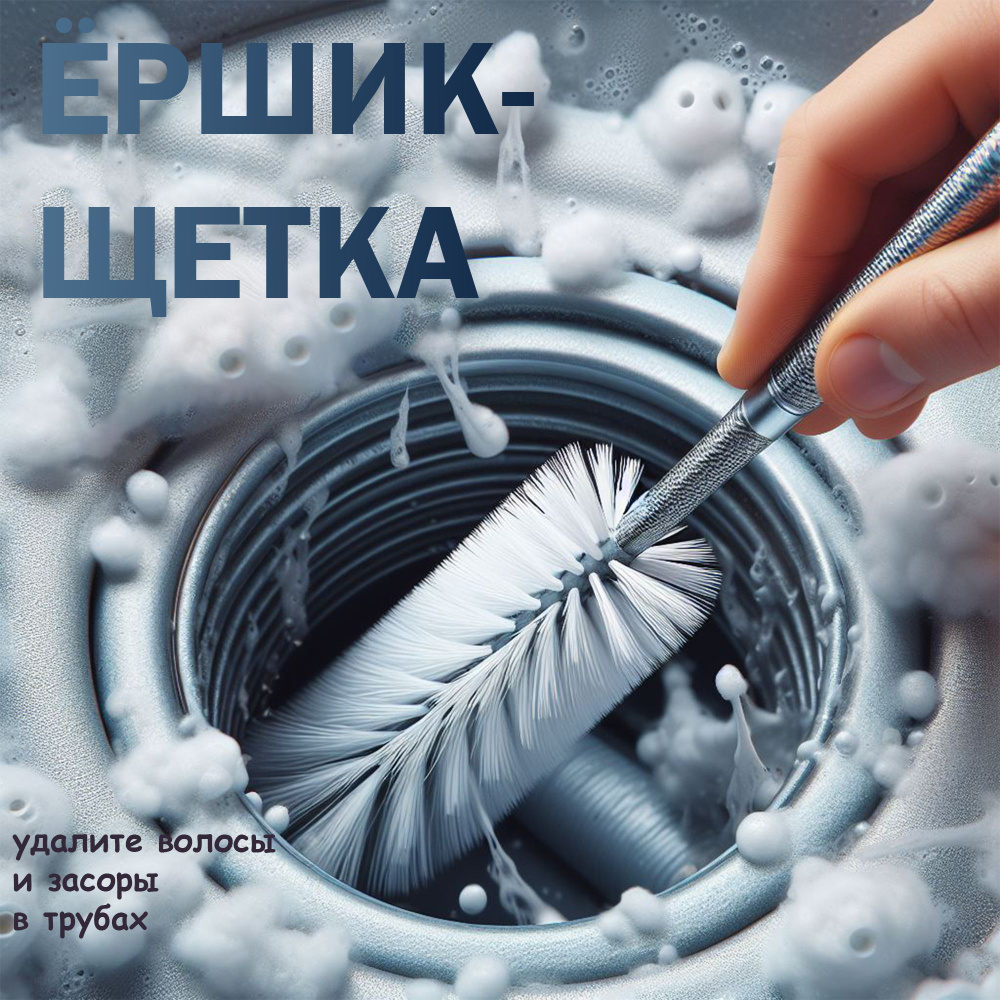 Волосогон от засоров, ершик для прочистки труб, щетка для прочистки засоров в ванной комнате, раковине, #1