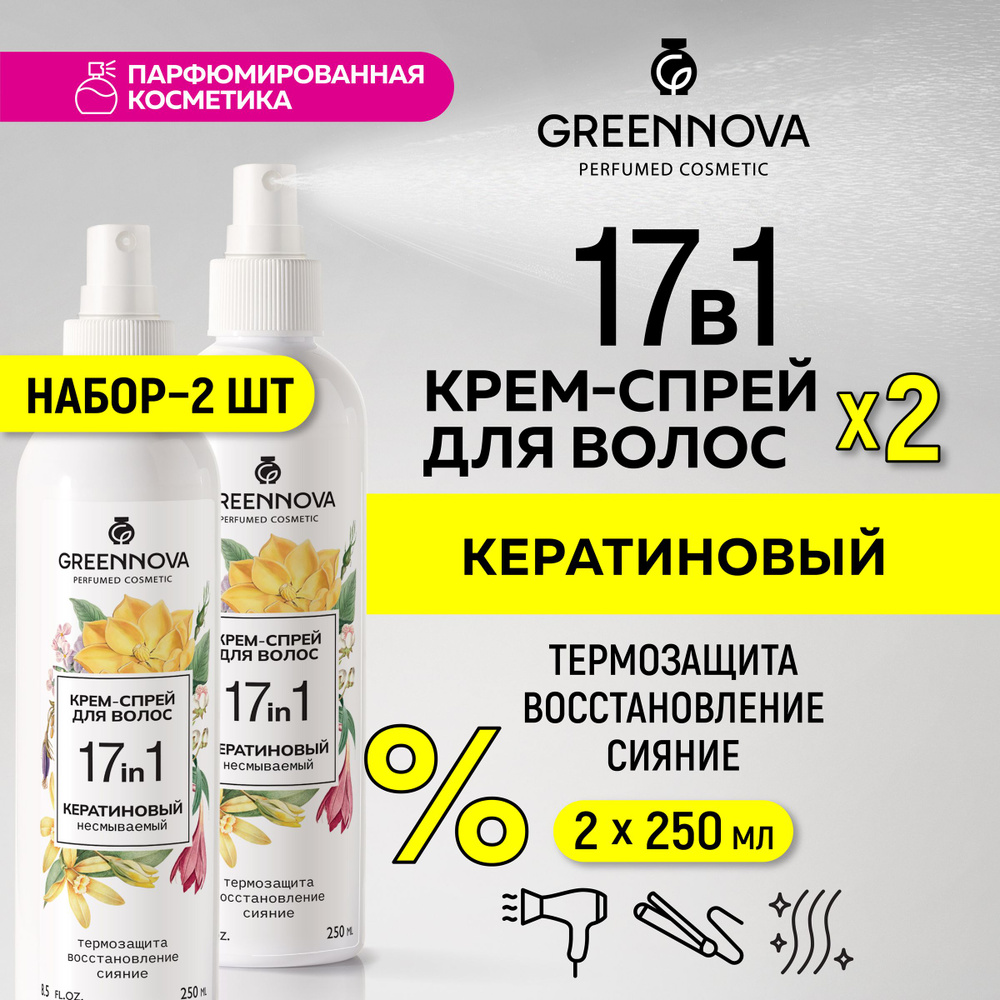GREENNOVA / ГРИННОВА / Несмываемый спрей для волос 17 в 1 многофункциональный с кератином 250 мл - 2 #1