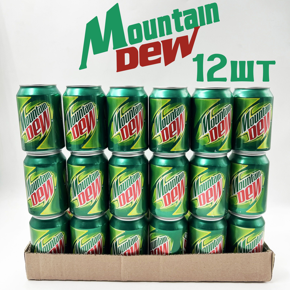 Mountain Dew, 0.3 л, 12 шт, банка, газированный напиток Маунтин Дью  #1