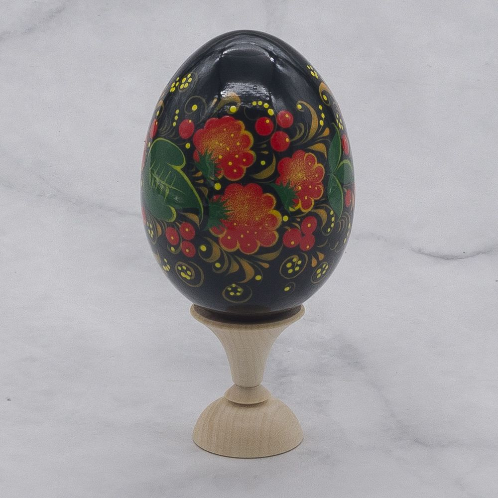 Яйцо деревянное Пасхальное с росписью 8х6 #1
