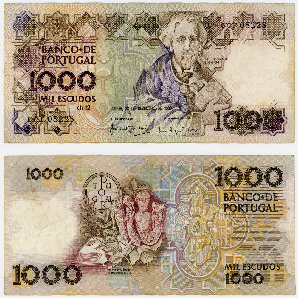 Банкнота Португалия 1000 эскудо MIL ESCUDOS 1988 (F) Pick 181/коллекционные деньги  #1